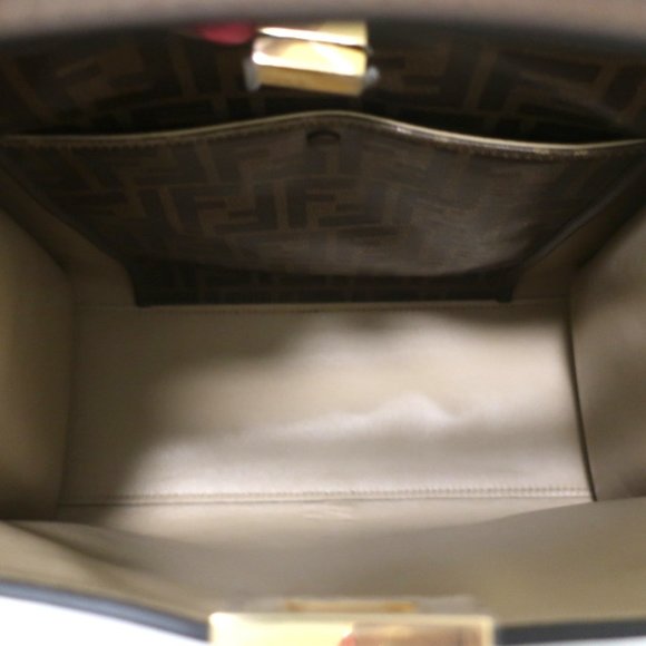 FENDI PEEKABOO X-LITE MEDIUM TOTE BROWN LEATHER SHOULDER BAG NEW - Picture 11 of 16